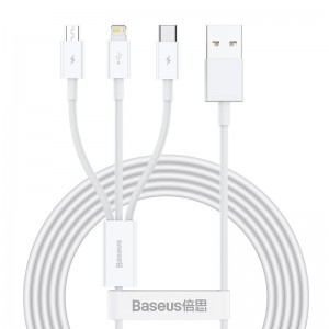 Cáp sạc nhanh 3 đầu Baseus Superior Series 3 in 1 (USB to Type C+ Lightning + Micro USB)