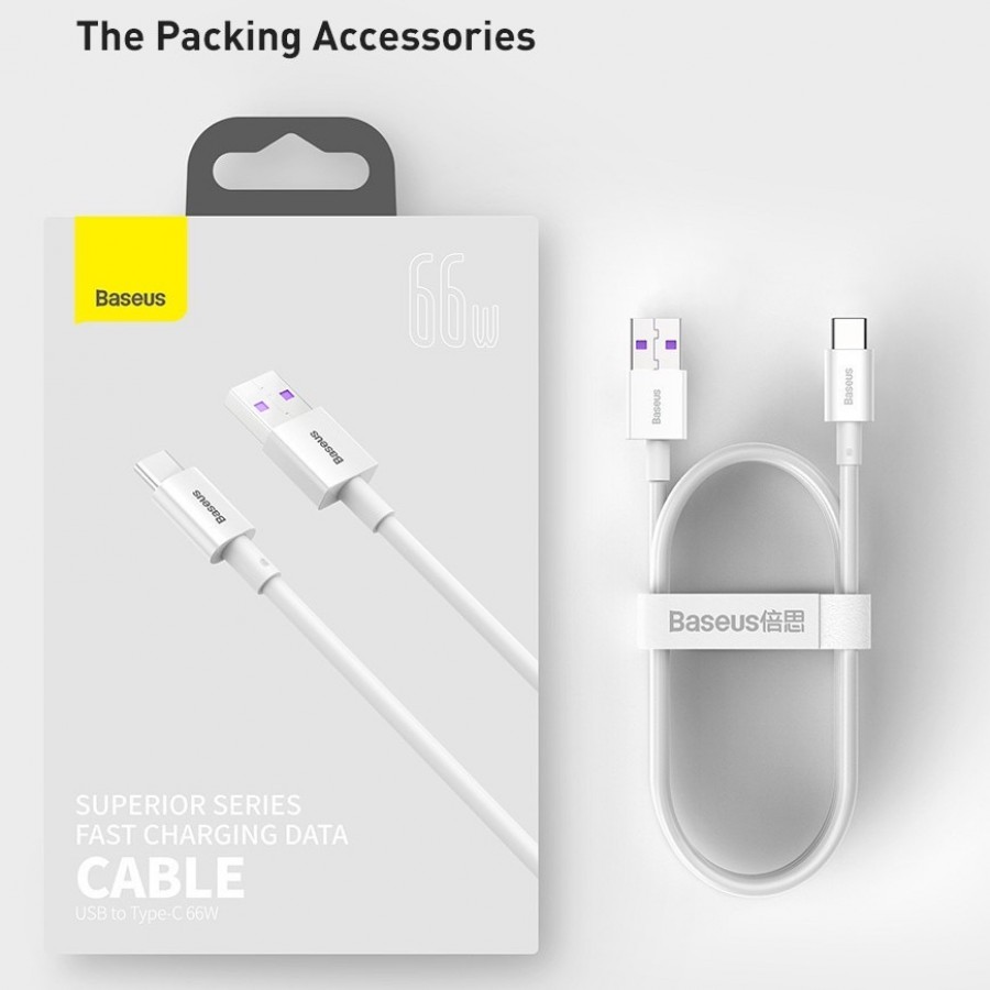 Cáp sạc nhanh siêu bền Baseus Superior Series USB to Type C 66W 