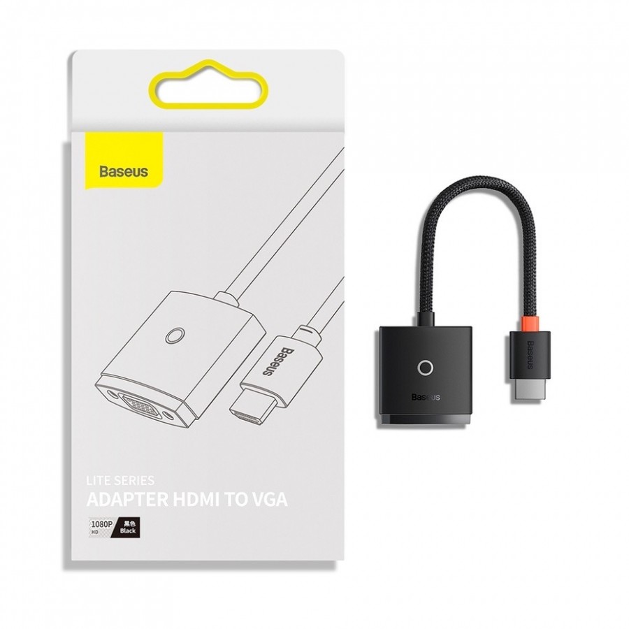 Hub chuyển đổi kết nối Baseus Lite Series Adapter HDMI to VGA + AUX 3.5mm