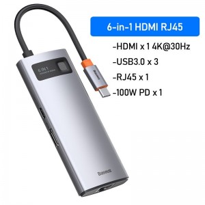 Hub chuyển đa năng Baseus cho Macbook/ Laptop/ Smartphone/ Tablet/ iPad ( Type-C to HDMI/ DP/ VGA/ USB3.1/ USB3.0/ LAN / SD Card Reader/ Type C PD 100W, Multifunctional HUB)