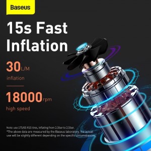 Máy bơm lốp xe thế hệ mới Baseus Super Mini Inflator Pump (12V/ 0.2 ~150PSI, 30L/min, LED Display, Portable Car Pump)