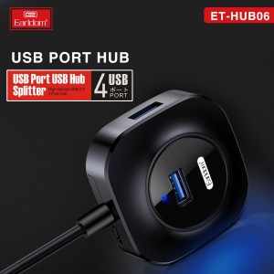 Bộ chia cổng USB  Earldom HUB-06 (Hỗ Trợ 4 Cổng USB 2.0)